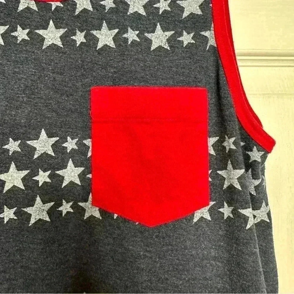 Faded Glory Muscle Shirt Tank Top America  / USA Red, White & Blue Size Large - Picture 6 of 16